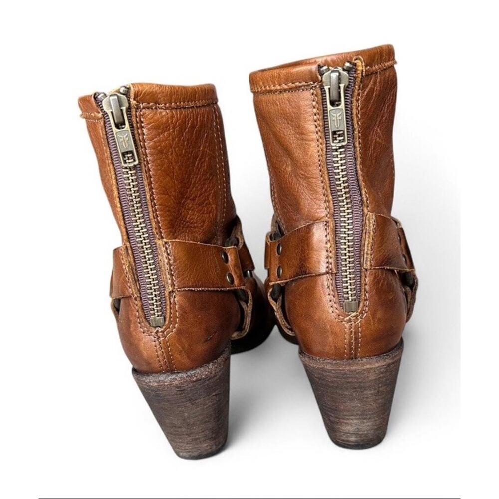 Frye Womens Brown Tan Leather Tabitha Harness Ankle Boots Size 8.5 Western - Picture 5 of 10